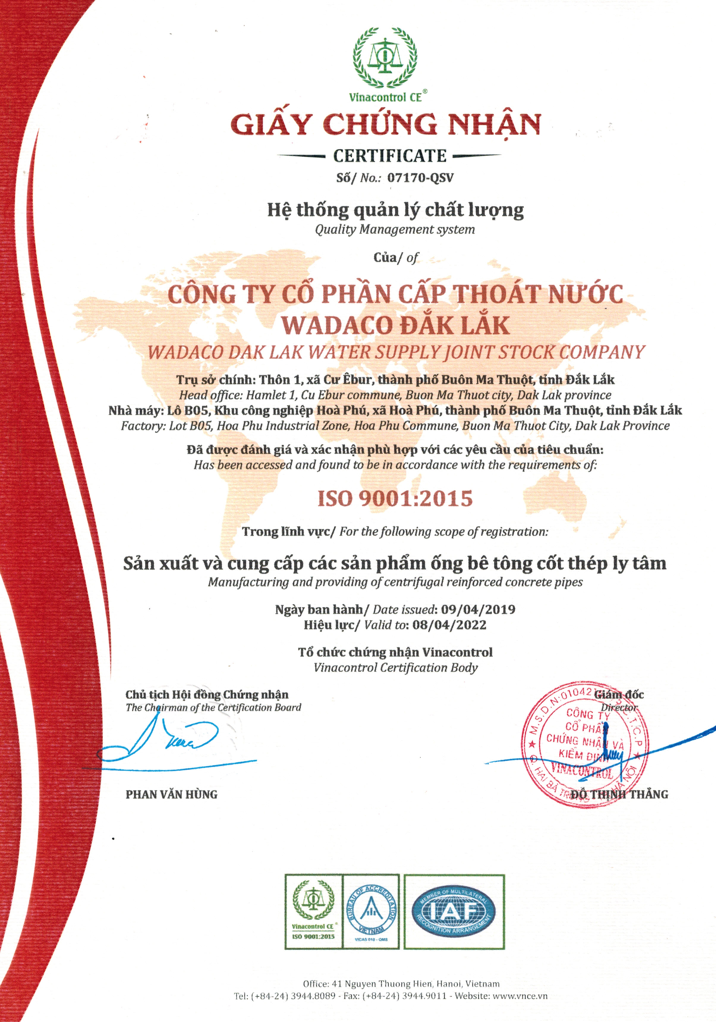 Chứng chỉ ISO 9001:2015